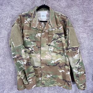 Army Combat‎ Uniform Fatigue Coat jacket Mens Medium Woodland Camo Ripstop